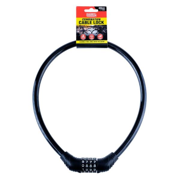Black 4 Lock Digit Combination Cable - 1.1cm x 60cm
