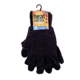 Load image into Gallery viewer, 2 Pack Mens Black Thermal Heat Control Fingerless Gloves
