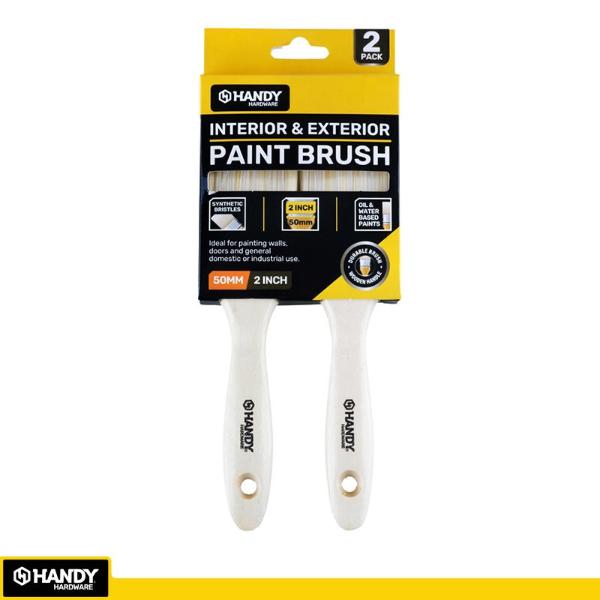 2 Pack Paint Brush With Wooden Handle - 5cm