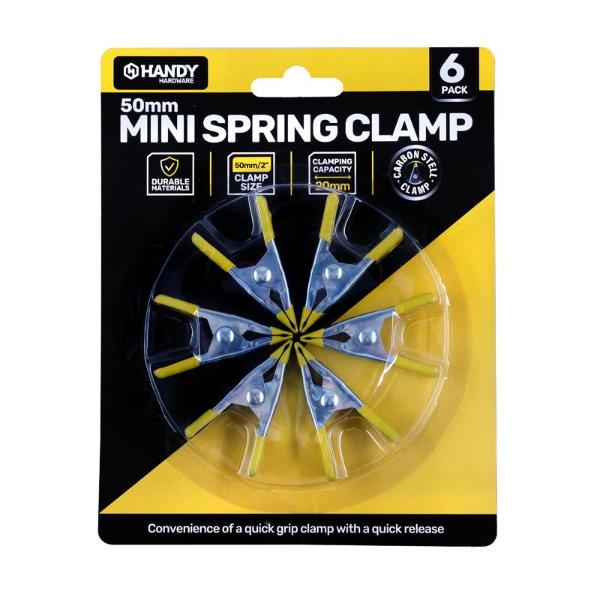6 Pack Mini Spring Clamp - 1.7cm