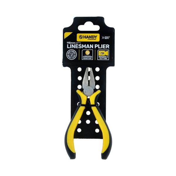 Black & Yellow Premium Linesman Plier With Comfort Grip Handle - 11.5cm