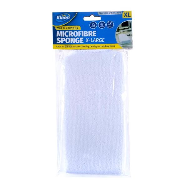 White X Large Microfibre Multipurpose Sponge - 10cm x 18cm x 3cm