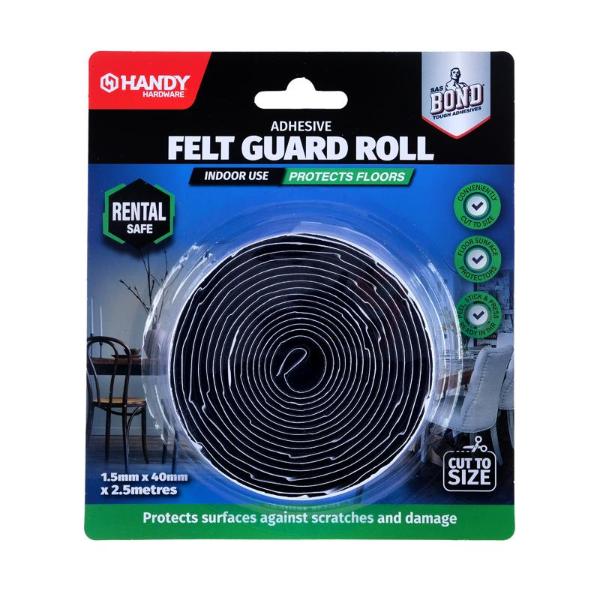 Black Felt Guard Roll - 0.15cm x 4cm x 250cm