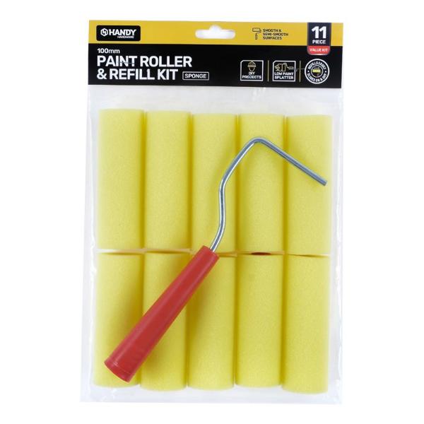 11 Pack Paint Roller & Refill Kit - 21cm x 10cm x 3cm