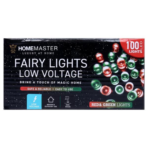 Red & Green 8 Function Low Voltage 100 Led Fairy Light - 6.5cm