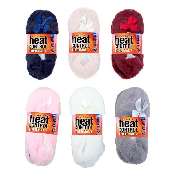 Womens Heat Control Footlet Sherpa Slippers