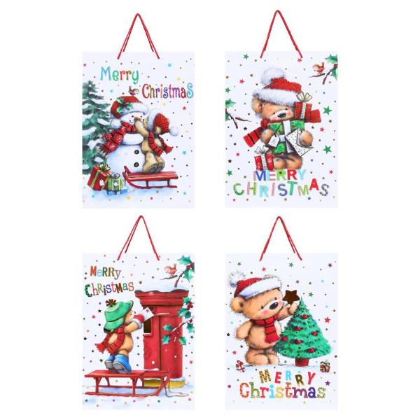 Large Premium Series One Foil Christmas Gift Bag - 30cm x 42cm x 12cm