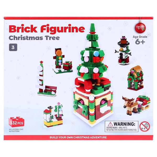 332 Pack Building Brick Kit Christmas Tree - 5.5cm x 5cm x 14cm