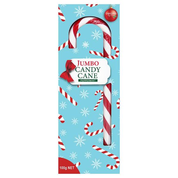 Red & White Striped Jumbo Peppermint Candy Cane - 23cm