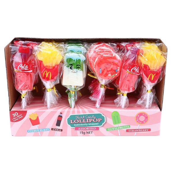 Assorted Flavour Hard Candy Lollipops - 15g