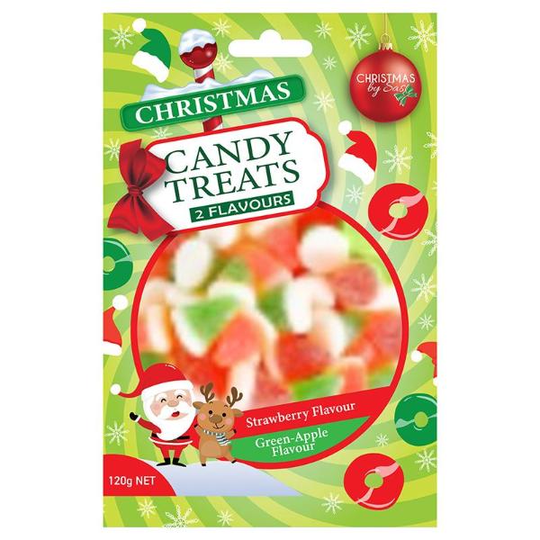 Red Strawberry Candy Santa Hats Gummy - 120g