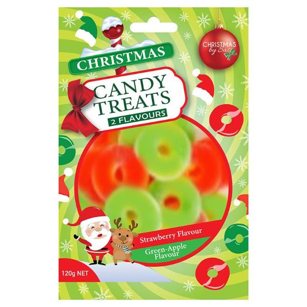 Green & White Apple Candy Santa Hats Gummy - 120g