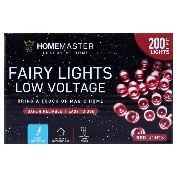 Red 8 Function Low Voltage 200 Led Fairy Light - 11.5m