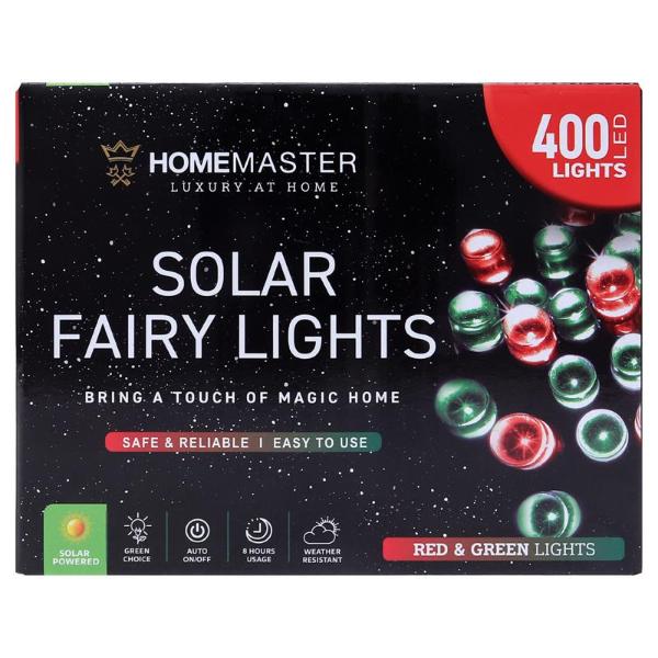 Red & Green 2 Function 400 Led Fairy Solar Light - 25.5m