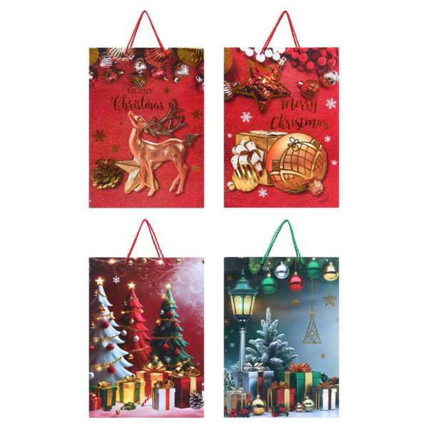 Large Premium Foil Christmas Series Three Gift Bag - 30cm x 42cm x 12cm