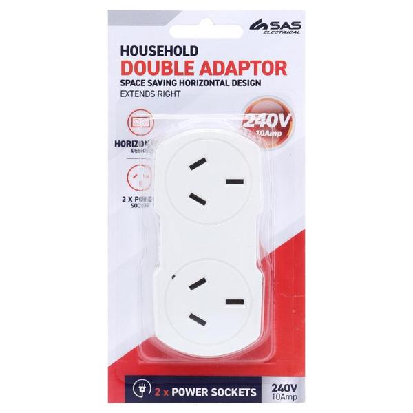 Household 240V 10Amp Horizontal Designs Double Adaptor Power Sockets