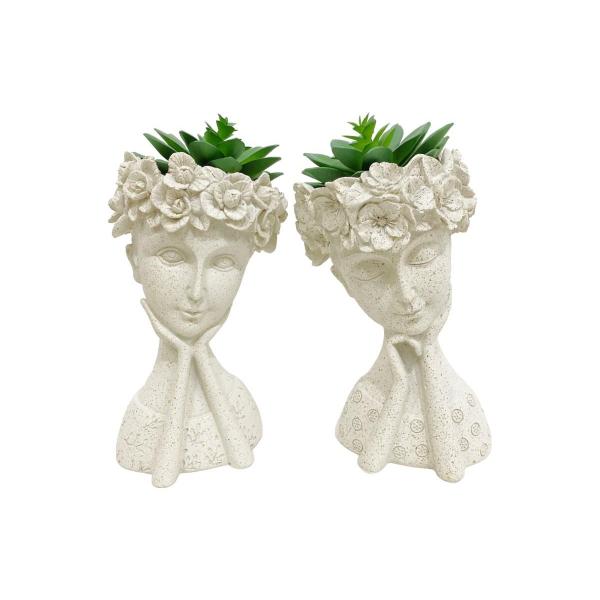 Female Planter Bust - 24cm