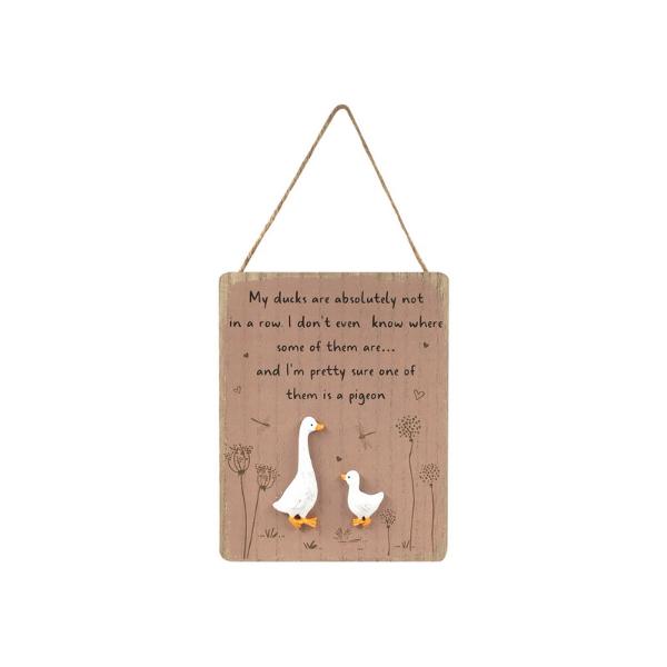 Comical Duck Hanging Plaque - 20cm