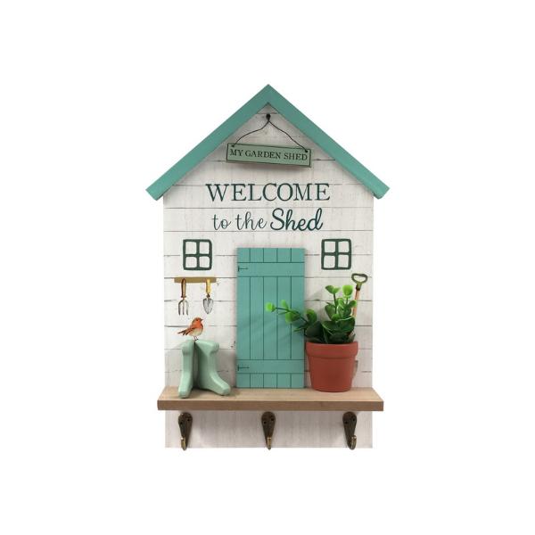 Hanging Key Rack With Garden Shed Design - 35cm
