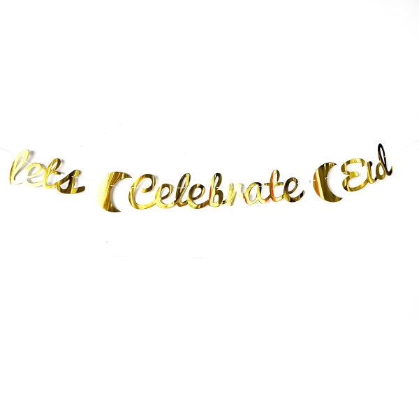 Gold Lets Celebrate Eid Bunting - 230cm