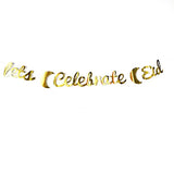 Load image into Gallery viewer, Gold Lets Celebrate Eid Bunting - 230cm