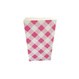 Load image into Gallery viewer, 10 Pack Pink Gingham Popcorn Box - 10cm x 6cm x 15cm