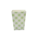 Load image into Gallery viewer, 10 Pack Green Gingham Popcorn Box - 10cm x 6cm x 15cm