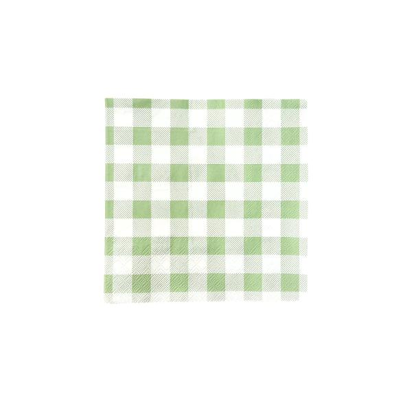 25 Pack Green Gingham Lunch Napkin - 33cm x 33cm