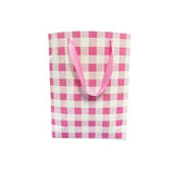 Load image into Gallery viewer, Pink Gingham Paper Bag - 25cm x 10cm x 33cm