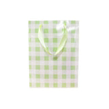 Load image into Gallery viewer, Green Gingham Paper Bag - 25cm x 10cm x 33cm