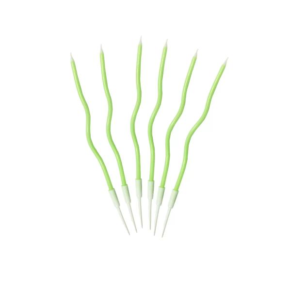 6 Pcs Curve Candle - Green