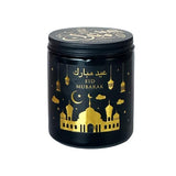Load image into Gallery viewer, Black & Gold Eid Mubarak Scented Candle - 8cm x 10cm