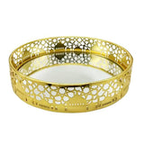 Load image into Gallery viewer, Round Golden Mirror Serving Tray - 30cm