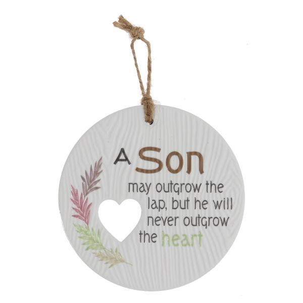 Ceramic Piece Of My Heart Son Hanging Plaque