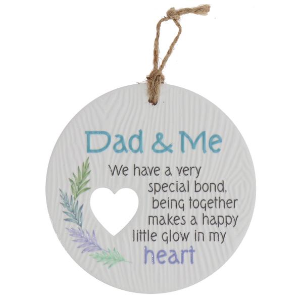 Ceramic Piece Of My Heart Dad & Me Hanging Plaque
