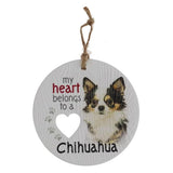 Load image into Gallery viewer, Ceramic Piece Of My Heart Long Chihuahua Hanging Plaque