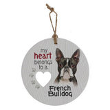 Load image into Gallery viewer, Ceramic Piece Of My Heart French Bulldog Hanging Plaque