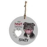 Load image into Gallery viewer, Ceramic Piece Of My Heart Staffy Hanging Plaque