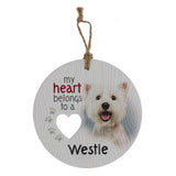 Load image into Gallery viewer, Ceramic Piece Of My Heart Westie Hanging Plaque