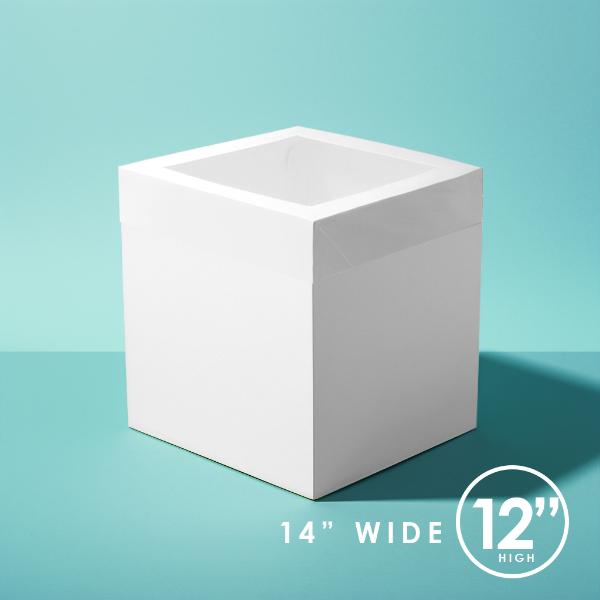 White Extra Tall Window Cake Box - 35.56cm x 35.56cm x 30.48cm