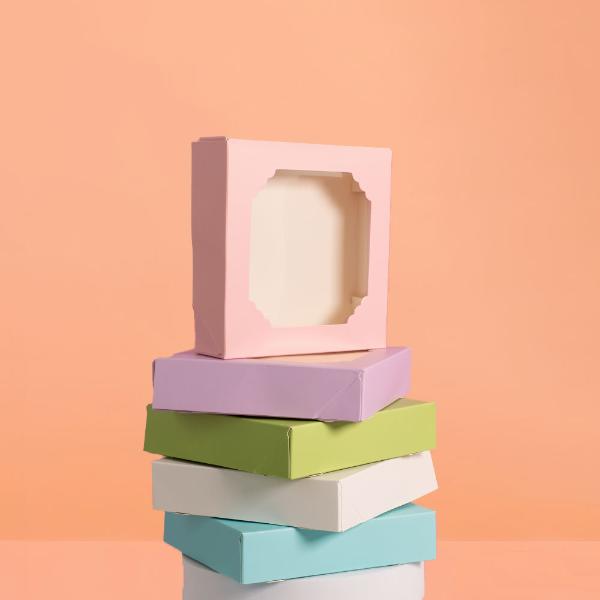 5 Pack Medium Mixed Colours Papyrus Scalloped Treat Box