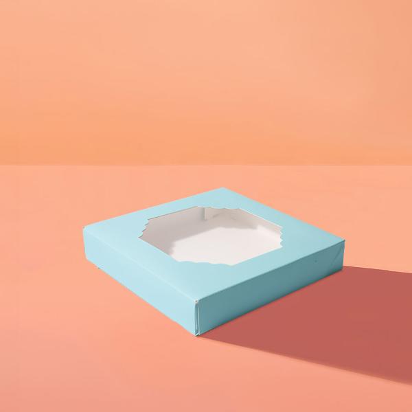 5 Pack Medium Pastel Blue Papyrus Scalloped Treat Box