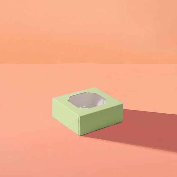 5 Pack Small Pastel Green Scalloped Treat Box