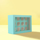 Load image into Gallery viewer, Pastel Blue 12 Holes Papyrus Scalloped Tall Cupcake Box