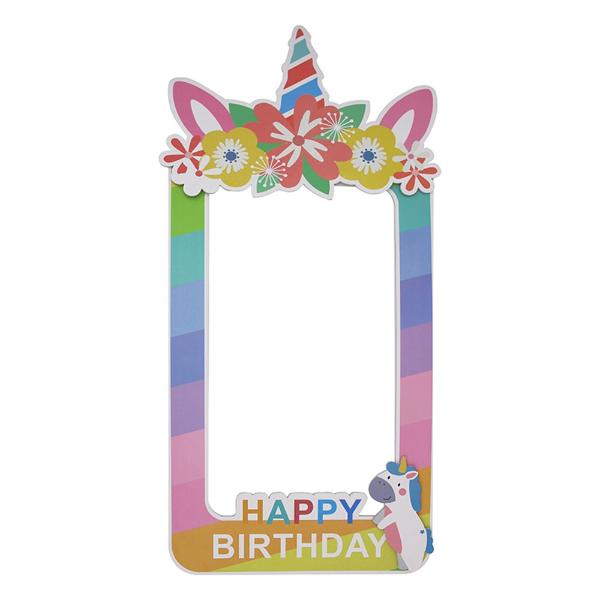Unicorn Happy Birthday Party Frame - 48.5cm x 100cm