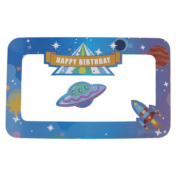 Space Ship Happy Birthday Party Frame - 50cm x 80cm