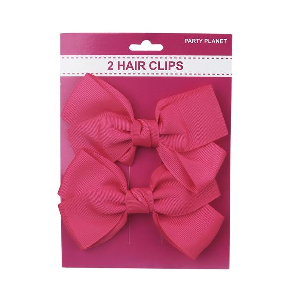 2 Pack Pink Bow Hair Clips
