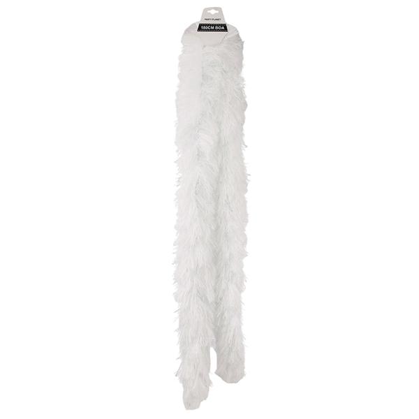 White Polyester Boa With Tinsel Shreds - 180cm