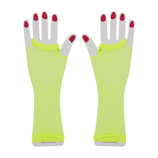 Yellow Fishnet Gloves