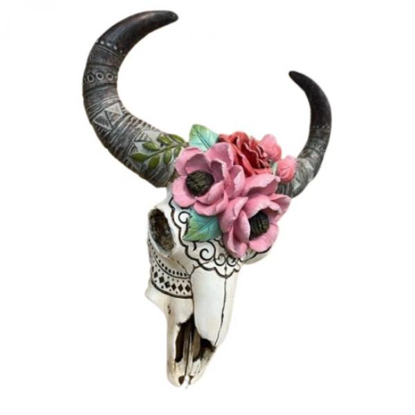 Resin Wall Hanging Sheep Skull - 34.5cm